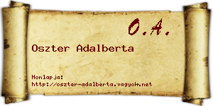 Oszter Adalberta névjegykártya